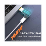 Vue arrière de l'adaptateur USB C 100W montrant les connecteurs et le câble flexible