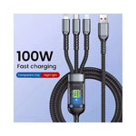 Câble USB-C Micro-USB 3en1 bleu vue détailléeUSB-C Micro-USB 31(view corrected)Câble USB-C Micro-USB 3en1 vue détaillée