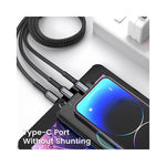 Câble USB-C Micro-USB 3en1 GEAR4PC vue détaillée connecteurs