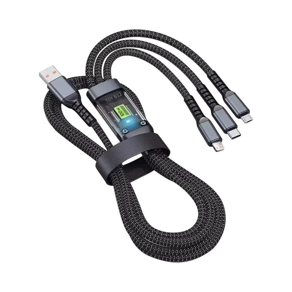 Câble USB-C Micro-USB 3en1 GEAR4PC 100W charge rapide -  - Gear4PC