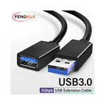Câble USB 3.0 M/F GEAR4PC en noir, vitesse 5Gbps
