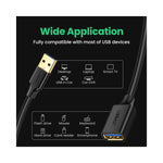 Câble USB 3.0 noir et blanc pour PC et gaming vu de côtéUSB 3.0Câble USB 3.0 noir avec connecteurs dorés, vue de côté