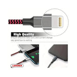 Câble USB A vers Lightning bleu et noir avec coque en nylon braidée