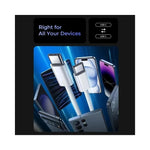 Câble USB C long 2m PD 60W LED RGB GEAR4PC