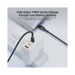 Vue latérale du câble USB C Toocki 100W PD montrant les connecteurs et le câble flexible