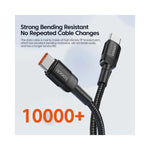 Câble USB C Toocki 100W PD noir chargeur rapide PC iPhone gaming