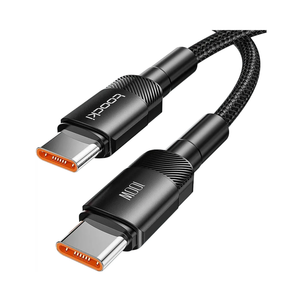 Câble USB C Toocki 100W PD pour PC et iPhone qualité gaming noir avec connecteurs robustes -  - Gear4PC