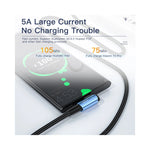 Câble USB C vers USB C noir, vue de face avec connecteurs alignés