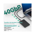 Câble USB4 noir avec connecteurs USB-C, charge rapide 48V 5A