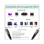 Câble USB-C à USB-C en cours de chargement rapide pour PC et gaming, vue avant