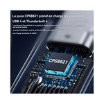 Câble USB4 noir rapide charge 40Gbps vue arrièrestederminated