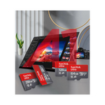 Carte mémoire microSD SanDisk 64GB vue arrière et étiquette