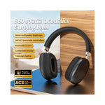 Casque Bluetooth Air Max bleu et noir pour gaming vue de face