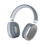 Casque Bluetooth Air Max sans fil pour gaming et PC, couleur noire avec coussinets gris