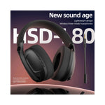 Casque Bluetooth SmailWolf-L80 vue arrière montrant les couleurs noire et rouge