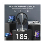 Casque gaming sans fil en forme de shark avec coussinets bleus et gris