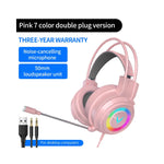 Casque gaming G58 G60 LED foldable en noir avec éclairage RGB