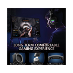 Casque ONIKUMA K8 vue arrière montrant les couleurs RGB et les réglages sonores