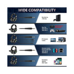 Casque ONIKUMA K8 gaming PC RGB vu de face avec lumière RGB