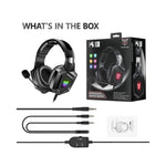 Casque gaming ONIKUMA K8 noir avec éclairage RGB et microphone pivotant