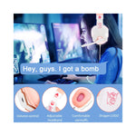 Casque gaming rose GEAR4PC avec micro vu de face