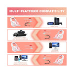 Casque gaming rose GEAR4PC avec micro et connecteurs USB et audio