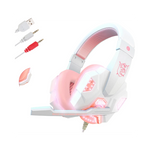 Casque gaming rose GEAR4PC avec micro et connecteur USB