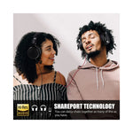 Casque Hi-Fi OneOdio bleu avec microphone pour gaming(pc) vue arrière