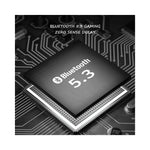 Casque Bluetooth GEAR4PC en vue arrière montrant les couleurs noire et rouge avec connecteur USB visible