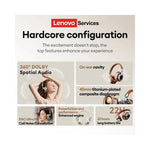 Casque Bluetooth Lenovo LE602 vue arrière montrant les couleurs noire et rouge