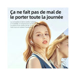 Vue latérale du casque TWS Lenovo LP40 Bluetooth Mic PC Gaming montrant les écouteurs sans fil et le boîtier de charge