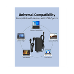 Chargeur Reletech 65W USB-C vue arrière avec connecteur USB-C visible