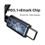 Chargeur USB-C GEAR4PC 65W-140W vue arrière et portsISIBLE