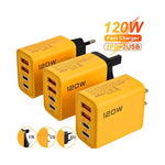 Vue latérale du chargeur USB-C montrant les 4 ports QC 3.0