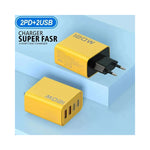 Chargeur USB-C 4 ports QC 3 0 noir avec connecteurs visibles