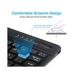 Vue arrière du clavier Bluetooth mini montrant les ports de charge et les boutons de contrôle