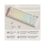 Clavier gamer sans fil EWEADN V97 avec éclairage RGB visible sur la droite