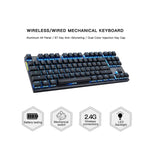 Vue latérale du clavier GK82 LED Fil/WiFi montrant les touches mécaniques et l'éclairage RGB