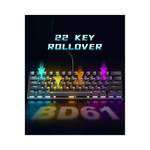 Clavier mécanique blanc 60% vue arrièreClavier mécanique blanc 60% vue arrière