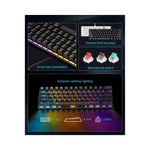 Clavier mécanique blanc 60% GEAR4PC vue frontaleTouches rouges sautées visiblePerformance gamingClavier mécanique blanc 60...
