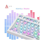 Vue arrière du clavier mécanique AJAZZ AK820/AK820Pro montrant les connexions filaires et sans fil