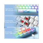 Vue latérale du clavier mécanique RGB avec touches interchangeables et rétroéclairage multicolore