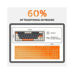 Vue arrière du clavier mécanique RK68 60% montrant les ports et la marque GEAR4PC