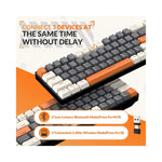 Vue arrière du clavier mécanique RK68 60% Bluetooth 5.0 exposant les ports et connectiques