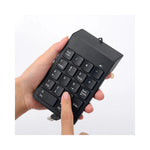 Vue latérale du clavier numérique USB montrant les 18 touches distinctes