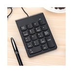 Clavier numérique USB 18 touches vu de face avec touches numériques et fonctionnelles.arrondi