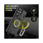 Vue latérale de la coque anti-choc magnétique noire pour Samsung S25 et autres modèles