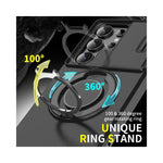 Coque magnétique anti-choc Samsung vue arrière transparente et noire