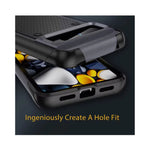 Vue latérale de la coque anti-choc militaire pour Google Pixel 7A Pro en noir et gris