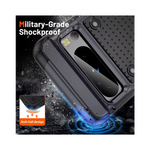 Coque anti-choc militaire Google Pixel 7 Pro vue arrière transparente et noire